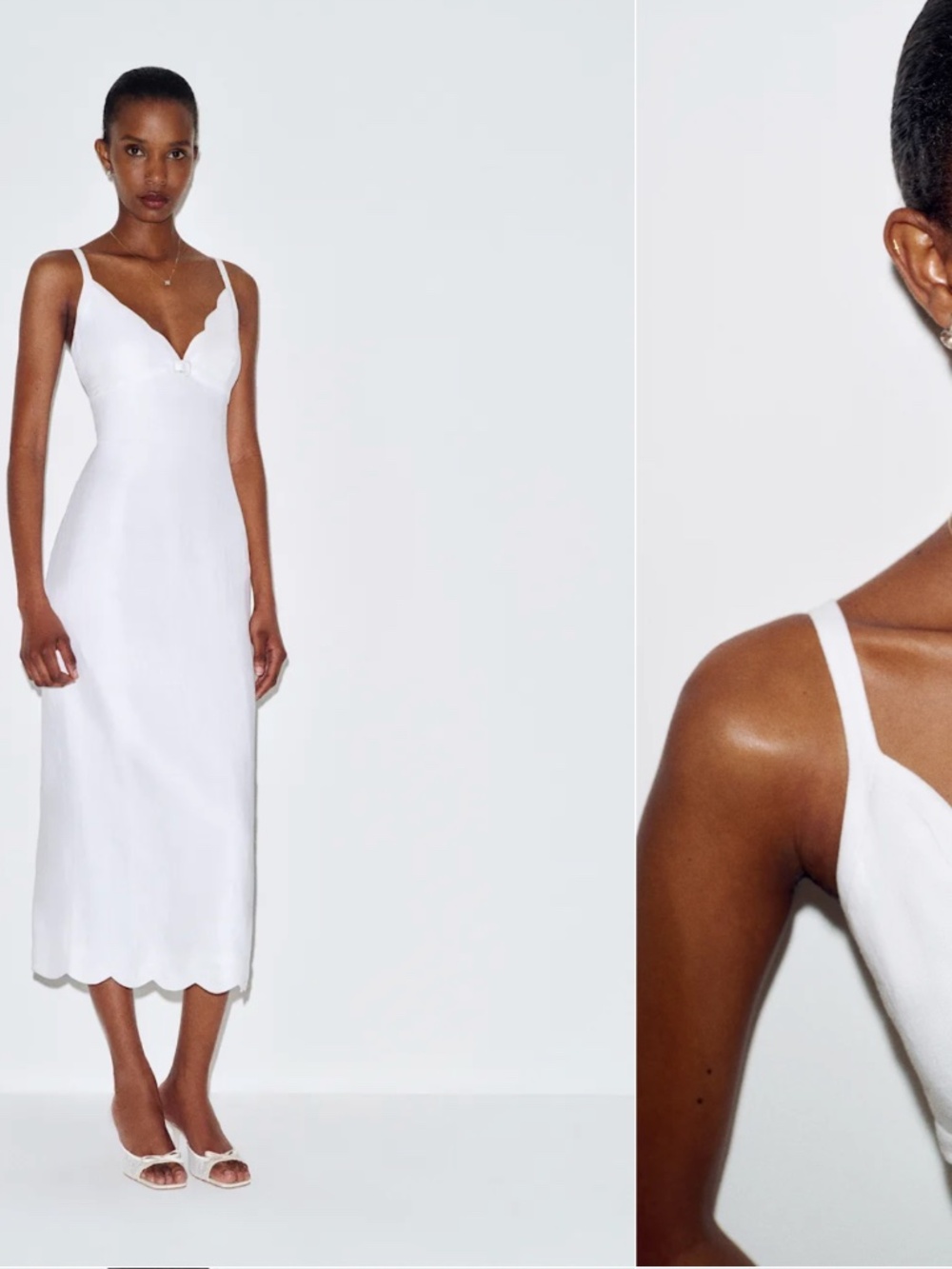 Reformation Sara Linen Dress Ivory - Size 8